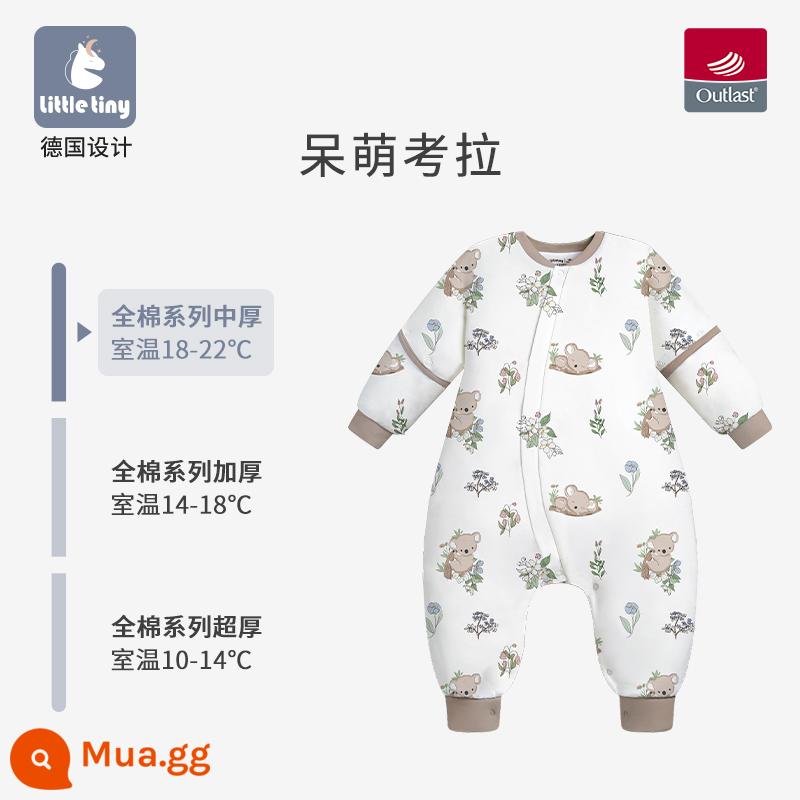 Túi ngủ cho bé littletiny cho bé mùa thu đông trẻ em nhiệt độ không đổi cotton nguyên chất mùa xuân bộ đồ ngủ xẻ chân lớn cho trẻ em chăn bông chống đá - Koala dễ thương - Chất liệu cotton có độ dày vừa phải có thể điều chỉnh nhiệt độ [thích hợp với nhiệt độ phòng 18-22oC]