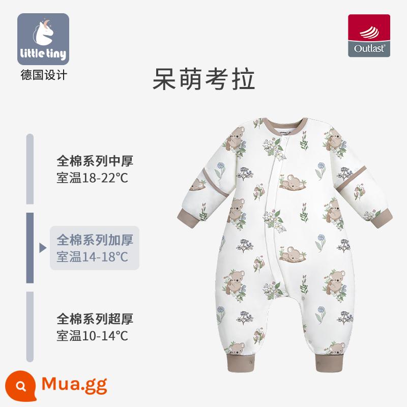 Túi ngủ cho bé littletiny cho bé mùa thu đông trẻ em nhiệt độ không đổi cotton nguyên chất mùa xuân bộ đồ ngủ xẻ chân lớn cho trẻ em chăn bông chống đá - Koala dễ thương - Chất liệu dày 100% cotton có thể điều chỉnh nhiệt độ [thích hợp với nhiệt độ phòng 14-18oC]