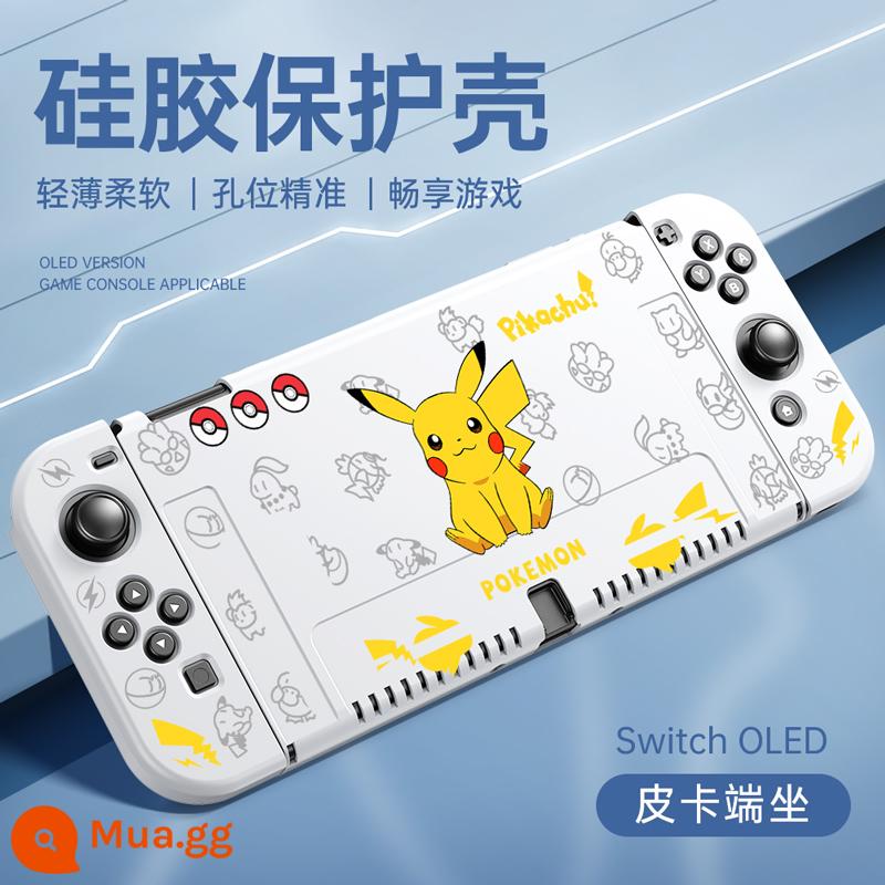 Thích hợp cho vỏ bảo vệ Nintendo switch, vỏ switcholed mới, vỏ tay cầm silicon hai mảnh, vỏ bảo vệ NS, đế cắm OLED, vỏ mềm lưu trữ bảng điều khiển trò chơi riêng biệt - chuyển đổi OLED√ Vỏ mềm đục lỗ tinh xảo mới được nâng cấp ✦ [Pickup cổ màu trắng ngồi thẳng] ★ Mũ miễn phí