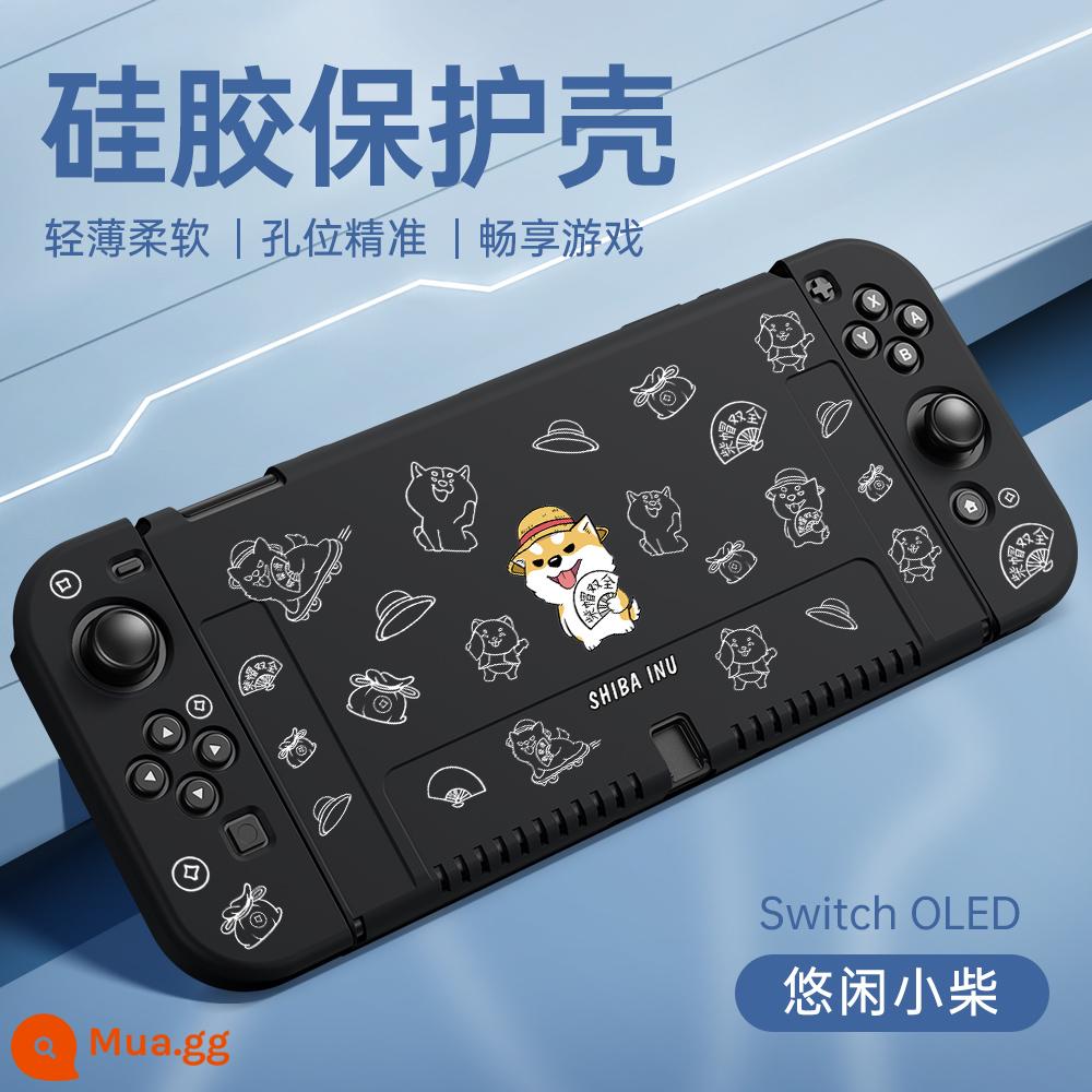 Thích hợp cho vỏ bảo vệ Nintendo switch, vỏ switcholed mới, vỏ tay cầm silicon hai mảnh, vỏ bảo vệ NS, đế cắm OLED, vỏ mềm lưu trữ bảng điều khiển trò chơi riêng biệt - chuyển đổi OLED√Vỏ mềm có lỗ mịn mới được nâng cấp✦[Đêm tối đen-Xiaochai nhàn nhã]★ Mũ miễn phí