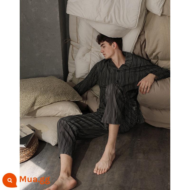 Bộ đồ ngủ cặp đôi Tongyu dành cho nữ mùa xuân và mùa thu cotton nguyên chất mỏng phục vụ tại nhà cho nam và nữ cotton giản dị phiên bản Hàn Quốc có thể đi ra ngoài phù hợp - Men-Z1073-Nhiệt độ mặc phù hợp 18oC -24oC [kiểu thông thường]