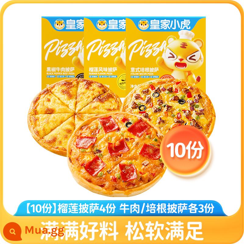 Pizza sầu riêng Royal Tiger làm nóng bán thành phẩm nguyên liệu ăn liền pizza bữa sáng cho trẻ em pizza nồi chiên không khí - [Sỉ 10 phần] Sầu riêng 4+Thịt bò 3+Thịt xông khói 3