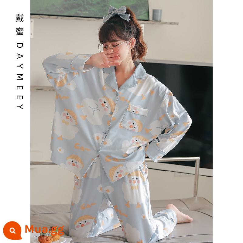 Bộ đồ ngủ nữ xuân thu lưới dài tay cotton nguyên chất màu đỏ thu đông mới 2023 có thể mặc bên ngoài bộ đồ mặc nhà mùa hè - L2667