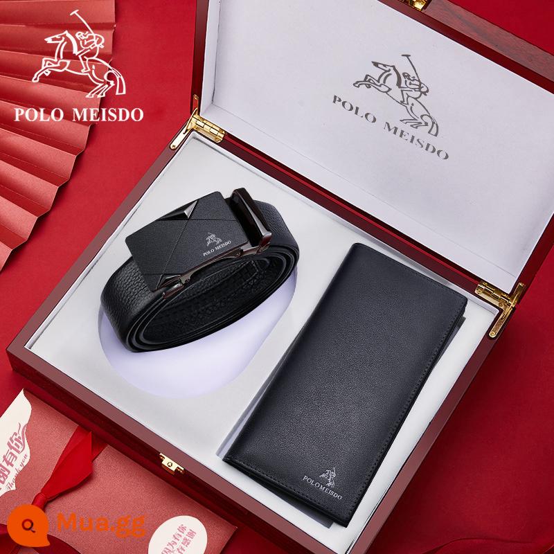 Người Anh Ralph Lauren Polo Ví Nam Da Thật Nam Bản Dài Da Bò Thương Hiệu Cao Cấp Thanh Niên Ví Ví Nam Quà Tặng Sinh Nhật - [Hộp Quà Gỗ Nguyên Khối] Ví PL2006-3 + Thắt Lưng 0034