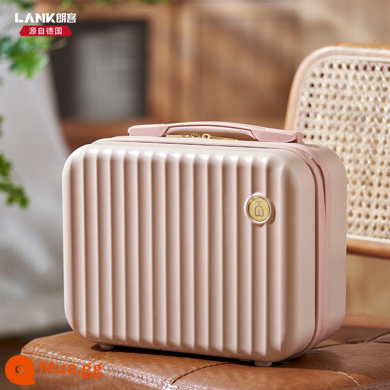 Vali Langke 10 inch lên máy bay mini xách tay trang điểm 12 inch du lịch hộp nhỏ lưu trữ túi mỹ phẩm nữ phong cách retro - bột dễ thương