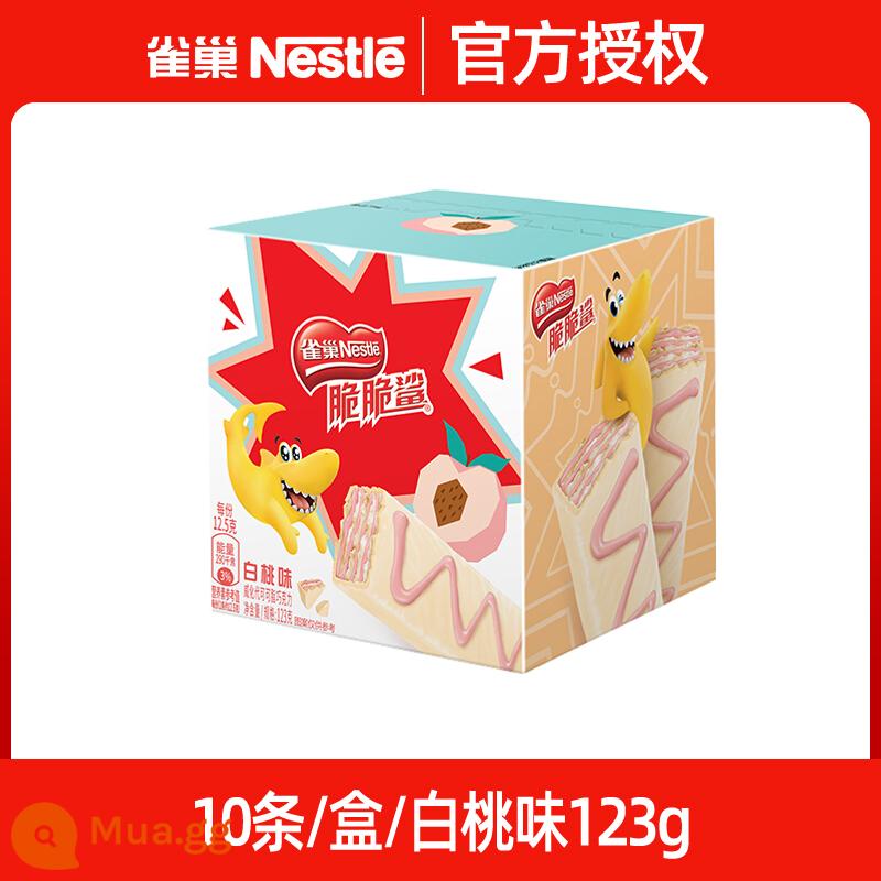 Nestle Bánh quy wafer cá mập giòn Sandwich Sô cô la Hương vị hỗn hợp Net Red Đồ ăn nhẹ giải trí cho năm mới Spree - [10] Hương đào trắng