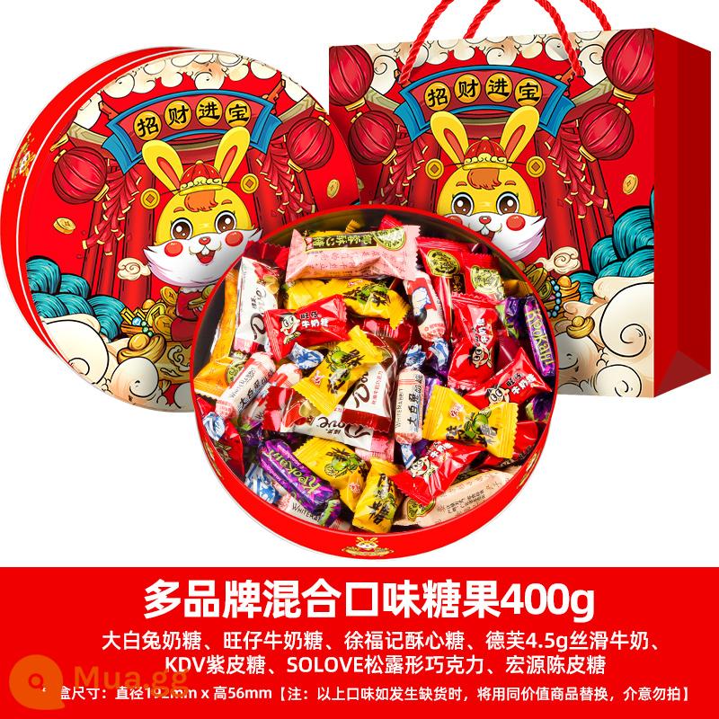 Kẹo bơ cứng thỏ trắng Guanshengyuan Thượng Hải 114g12 Hương vị sau thập niên 80 Hoài cổ Ngày lễ tình nhân Hộp quà tặng kẹo - Kẹo thập cẩm đa thương hiệu hộp tròn 400g