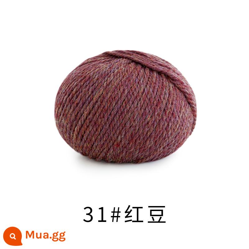 Chị Susu nhà Morandi 8 # Sợi len merino Úc handmade DIY dệt kim khăn mũ len bóng - 31#đậu đỏ