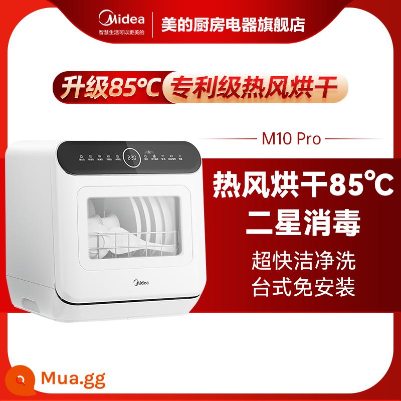 Máy rửa bát Midea để bàn không cần lắp đặt mini nhỏ hoàn toàn tự động khử trùng và khử trùng gia đình Máy rửa bát tích hợp M10 - Trắng