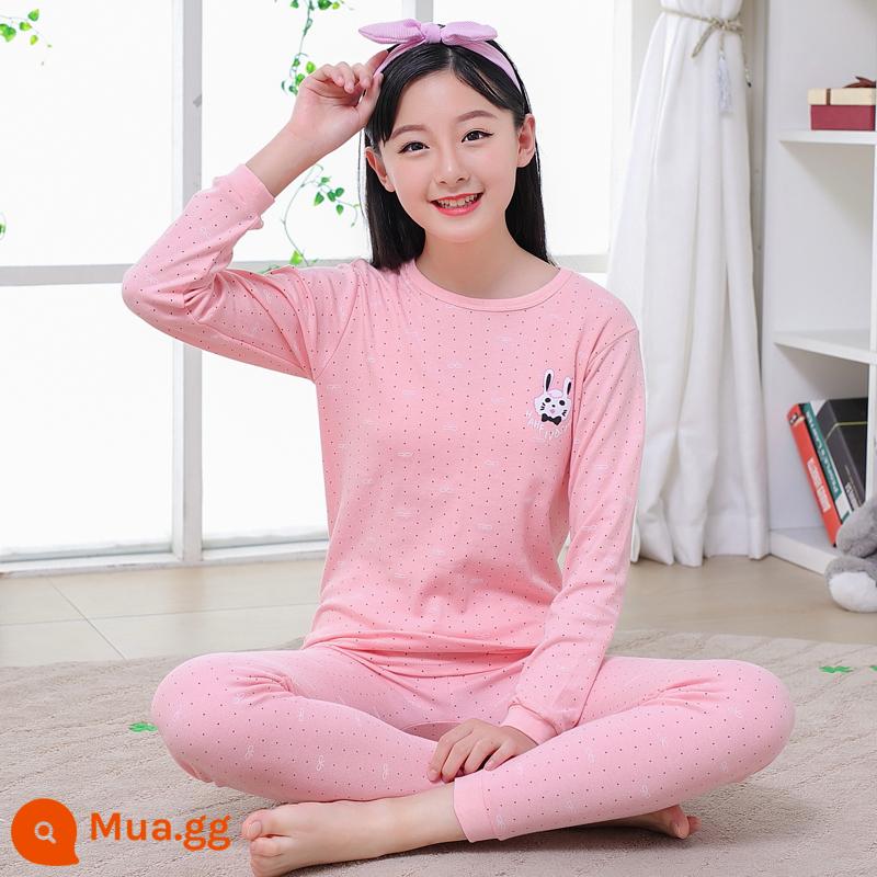 Quần áo mùa thu vệ sinh quần cotton nguyên chất của phụ nữ phù hợp với học sinh trung học cơ sở cotton bé gái sưởi ấm quần áo trung và lớn bé trai và bé gái áo len cotton mỏng - Cung bột ngọc