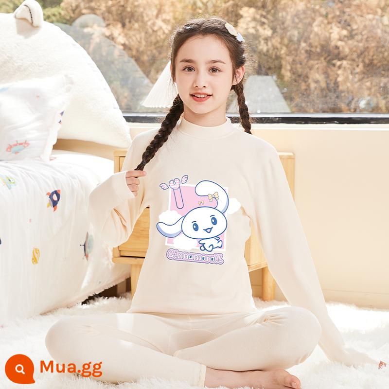 Quần áo mùa thu vệ sinh quần cotton nguyên chất của phụ nữ phù hợp với học sinh trung học cơ sở cotton bé gái sưởi ấm quần áo trung và lớn bé trai và bé gái áo len cotton mỏng - [Mẫu nâng cấp, chất lượng tốt hơn] Cổ trung tâm-Ngỗng Trăng Vàng