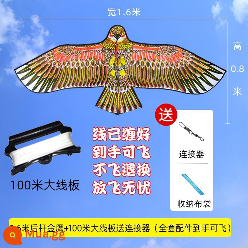 Diều đại bàng người lớn đặc biệt siêu cực lớn khổng lồ 2022 gió gió Trung Quốc cao cấp Duy Phường mới dễ bay - Golden Eagle 1,6m + cáp 100m đi kèm túi đựng đầu nối