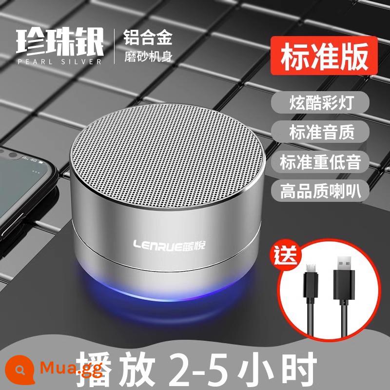 Loa Bluetooth âm thanh mini quá cân loa siêu trầm không dây chất lượng cao thu tiền nhỏ tại nhà đài phát thanh bằng giọng nói - Pearl Silver★Phiên bản tiêu chuẩn★Gia hạn ba năm [Hiệu ứng âm thanh 6D + phát sóng thanh toán]