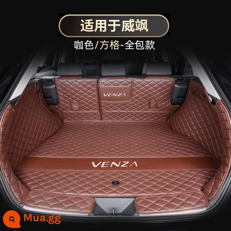 Dành riêng cho Toyota Venza Thảm cốp bao quanh đầy đủ Thảm cốp sau Thảm trang trí nội thất ô tô Phụ kiện sửa đổi đồ dùng ô tô - [Toyota Weisha] Phong cách ca rô [Thảm cốp đựng cà phê trọn gói]