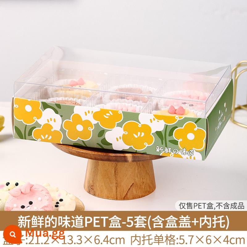 Bánh Quy Năm Mới Hộp Quà Tặng Hộp Thỏ Năm Mới Món Tráng Miệng Làm Bánh Macaron Bánh Ngọt 6 Hộp Thú Cưng - Hộp PET hương tươi 6 ngăn-5 bộ