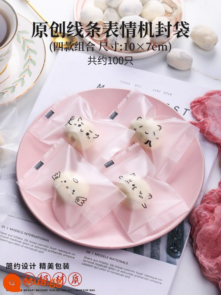 Năm Mới Bông Tuyết Sắc Nét Bánh Quy Túi Bao Bì Nougat Kẹo Bánh Quy Sữa Táo Tàu Nướng Máy Snack Túi Kín 2023 Năm Con Thỏ - Biểu thức dòng 7*10