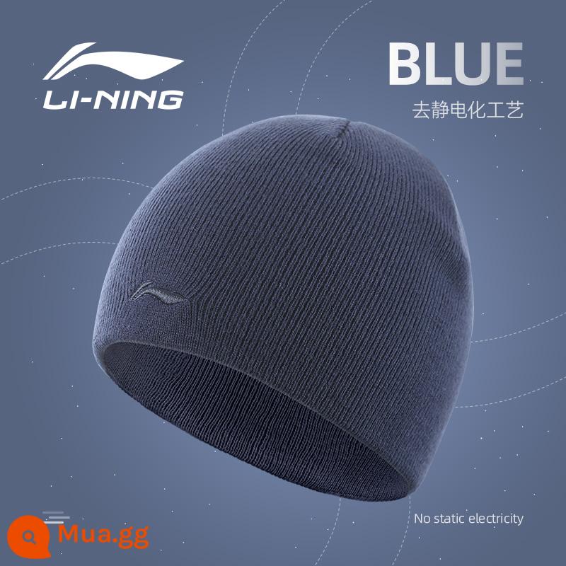 Mũ chống tĩnh điện Li Ning mũ len nam mũ lạnh mũ mùa đông mũ len nữ mũ len nam nam mùa đông lạnh ấm - 120 màu xanh [chống tĩnh điện]