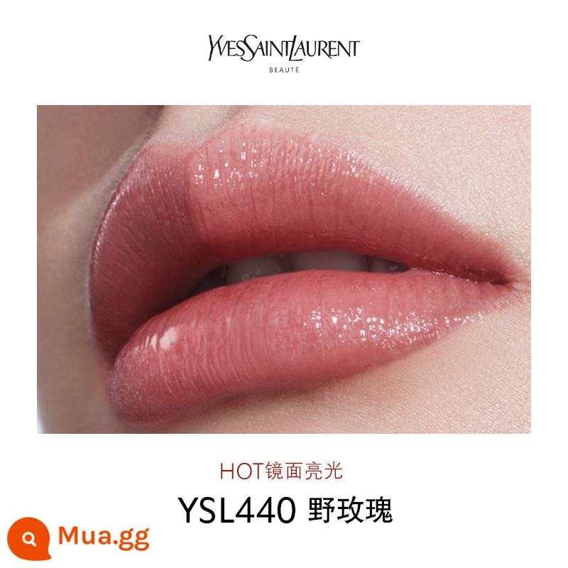 [Quà Năm Mới] YSL Saint Laurent Clarinet Lip Glaze Mirror Glass Lip Water Light Makeup Effect 416 Màu Tomato - [Hết màu, số lượng bổ sung có hạn] YSL440 Wild Rose