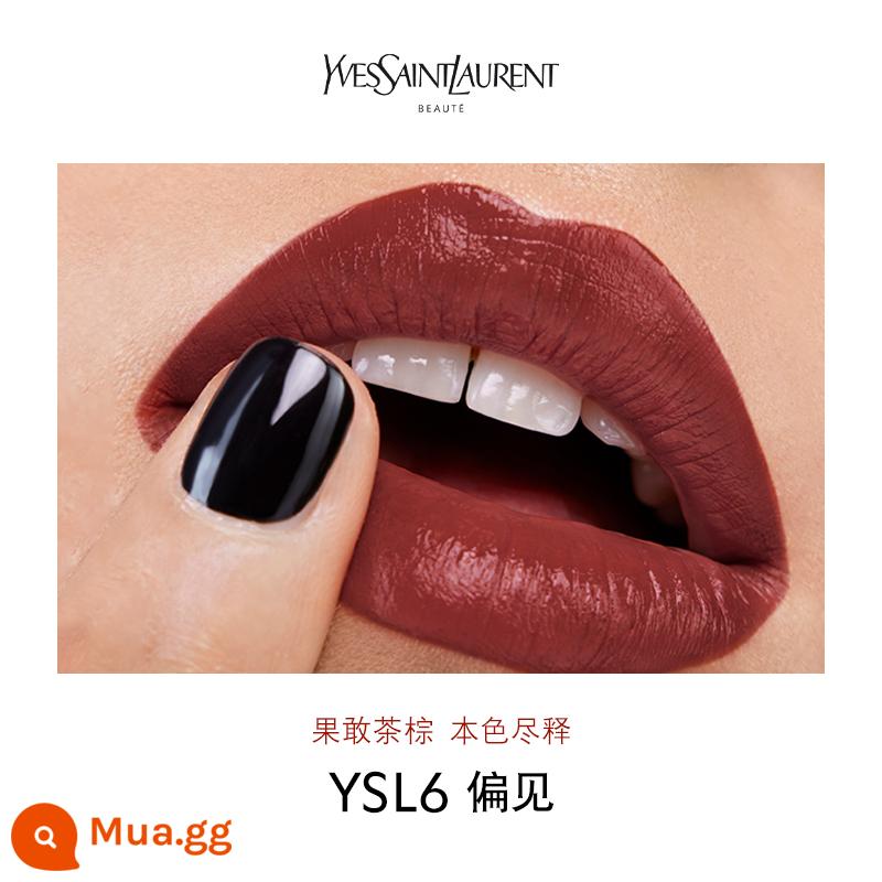 [New Arrival] YSL Saint Laurent Black Gold Square Tube Lipstick Glaze Hàng Mới 1971 Nâu Đỏ 10 Màu Nude Nhẹ Nhàng - YSL6 Định Kiến Guogan Trà Nâu