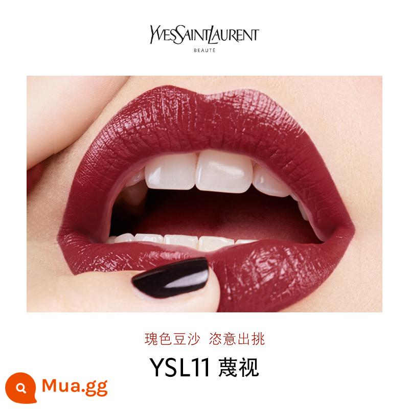 [New Arrival] YSL Saint Laurent Black Gold Square Tube Lipstick Glaze Hàng Mới 1971 Nâu Đỏ 10 Màu Nude Nhẹ Nhàng - YSL11 Bột đậu hoa hồng khinh miệt