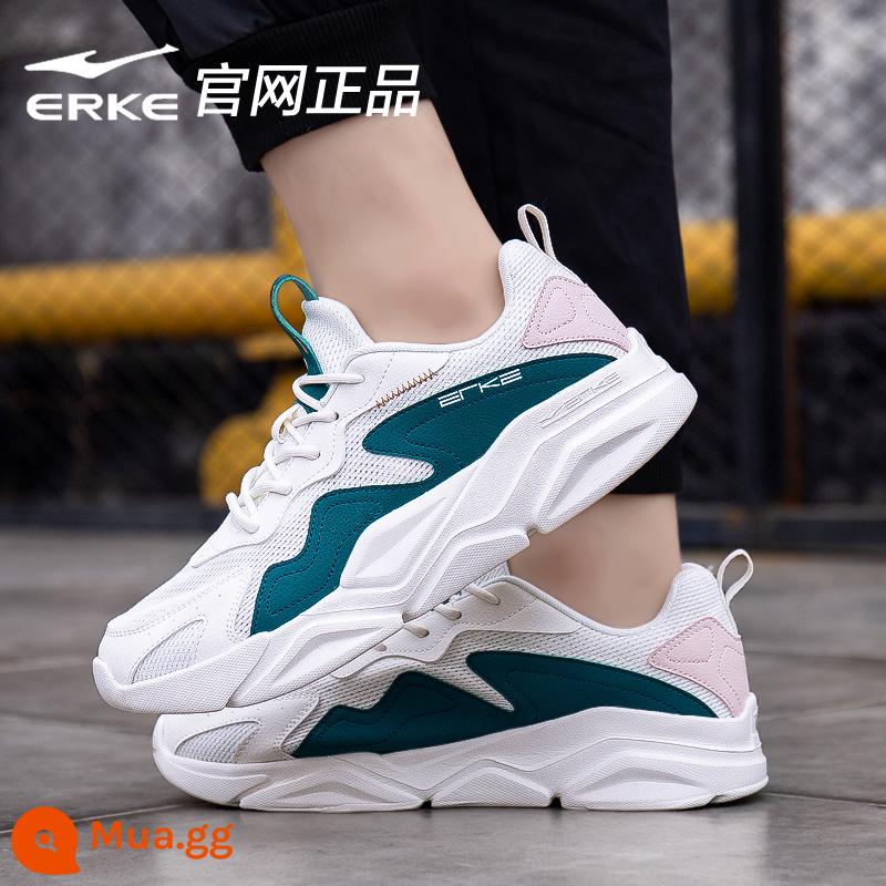 Hongxing Erke Giày Nam Mùa Đông 2022 Giày Thể Thao Nam Ngôi Sao Đỏ Chính Thức Flag Store Giày Chạy Bộ Nam - Oak Bud White/Xanh kỹ thuật số 2340