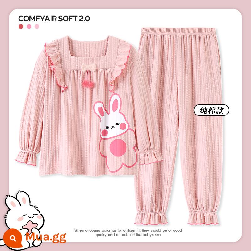 Bộ Đồ Ngủ Bé Gái Mùa Thu Dài Tay Cotton Nguyên Chất 2023 Bộ Đồ Bé Gái Mới Internet Người Nổi Tiếng Quần Áo Thu Đông Trẻ Em Lớn Quần Áo Ở Nhà Mùa Thu Đông - SDM23021