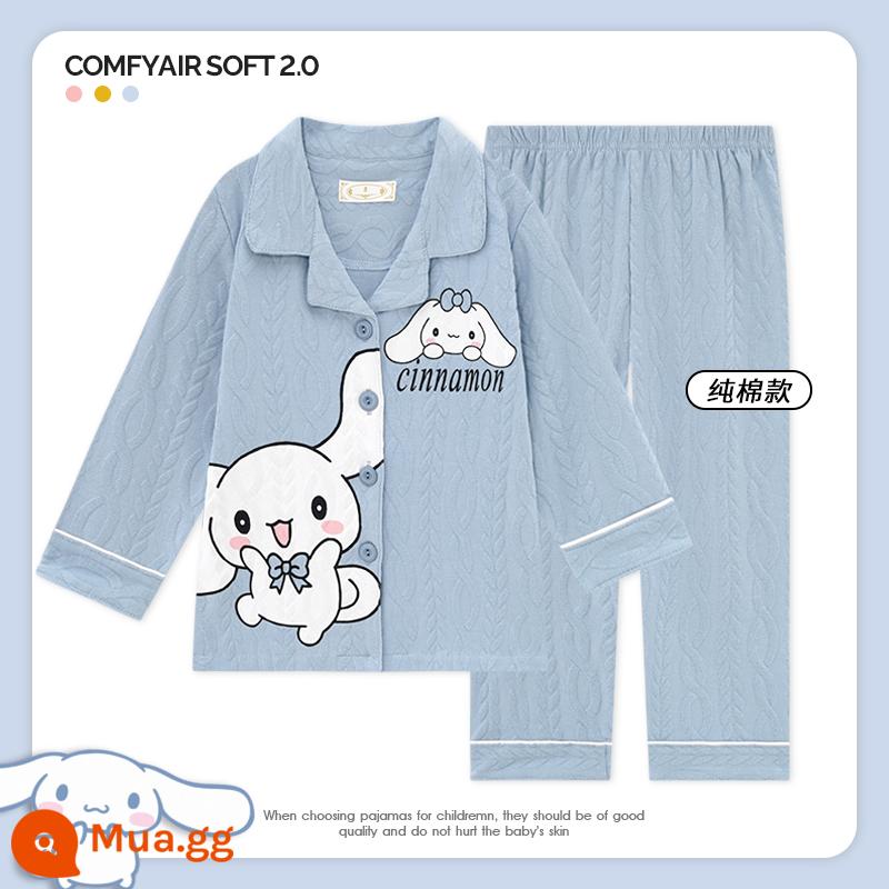 Bộ Đồ Ngủ Bé Gái Mùa Thu Dài Tay Cotton Nguyên Chất 2023 Bộ Đồ Bé Gái Mới Internet Người Nổi Tiếng Quần Áo Thu Đông Trẻ Em Lớn Quần Áo Ở Nhà Mùa Thu Đông - MX33888 Chú chó quế vui vẻ