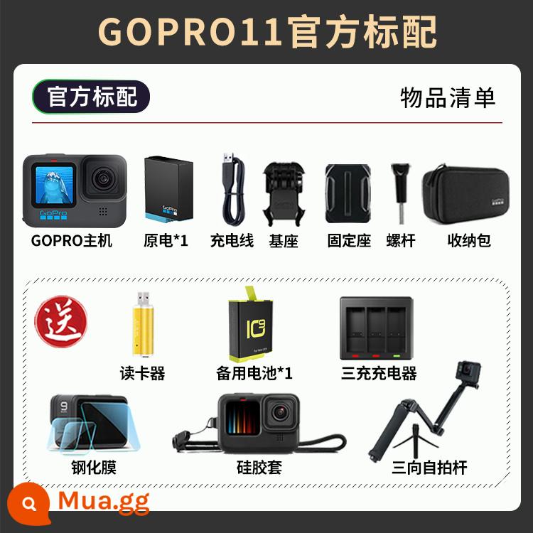 Camera chuyển động toàn cảnh GoPro HERO11 Black10/9MAX360 chống rung vlog camera 5K siêu nét - GOPRO 11 BLACK-Tiêu chuẩn chính thức