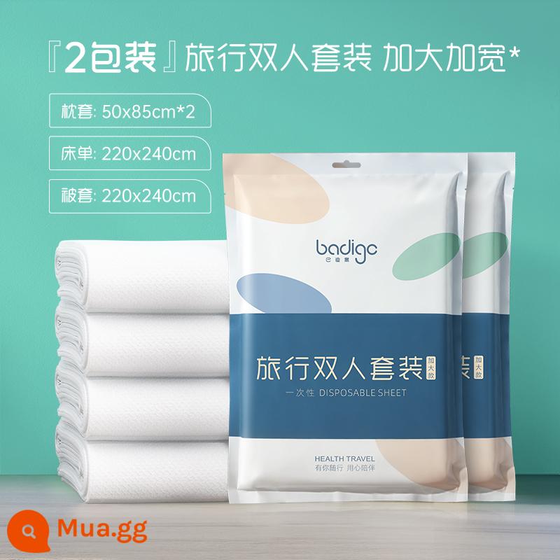 Du Lịch Không Giặt Tờ Vỏ Chăn Áo Gối Chần Gòn Vỏ Chăn Đôi 4 Du Lịch Chăn Ga Gối Khách Sạn Di Động Bẩn - Nâng cấp để phóng to [bộ 2 người, 2 gói]