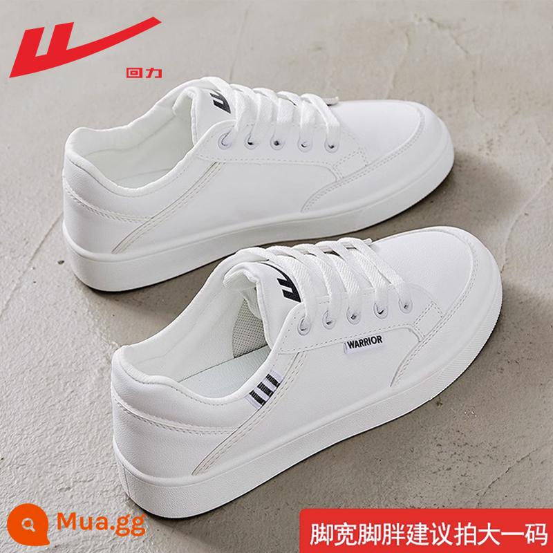 Giày nữ pull back giày trắng nữ 2023 mới mùa thu giày trắng nữ thể thao đa năng giày sneaker nữ mẫu - Trắng và đen [mẫu da chống thấm nước] (thu thập và mua để nhận đế) Hàng có sẵn