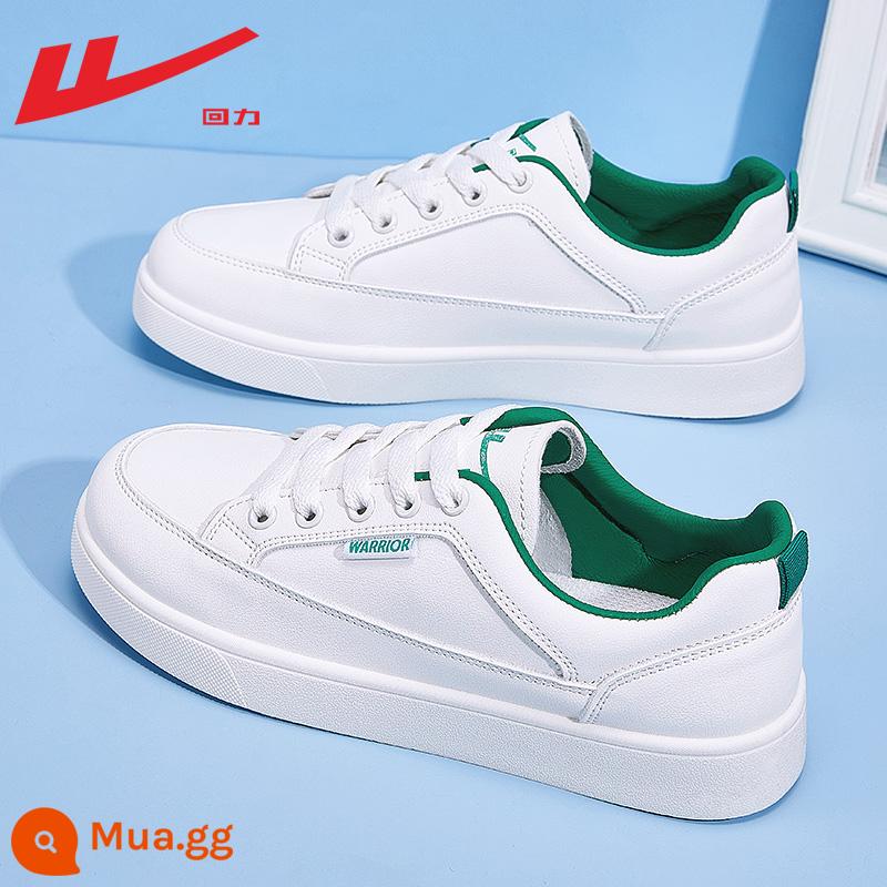 Giày nữ pull back giày trắng nữ 2023 mới mùa thu giày trắng nữ thể thao đa năng giày sneaker nữ mẫu - Trắng và xanh [nâng cấp bề mặt da] làm sẵn