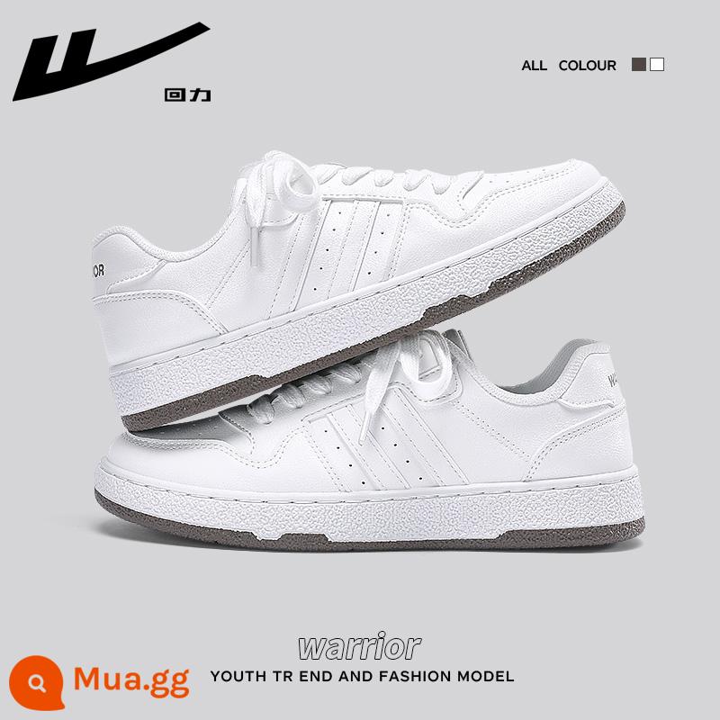 Giày nữ pull back giày trắng nữ 2023 mới mùa thu giày trắng nữ thể thao đa năng giày sneaker nữ mẫu - Trắng [Phong cách da hợp thời trang] Làm sẵn