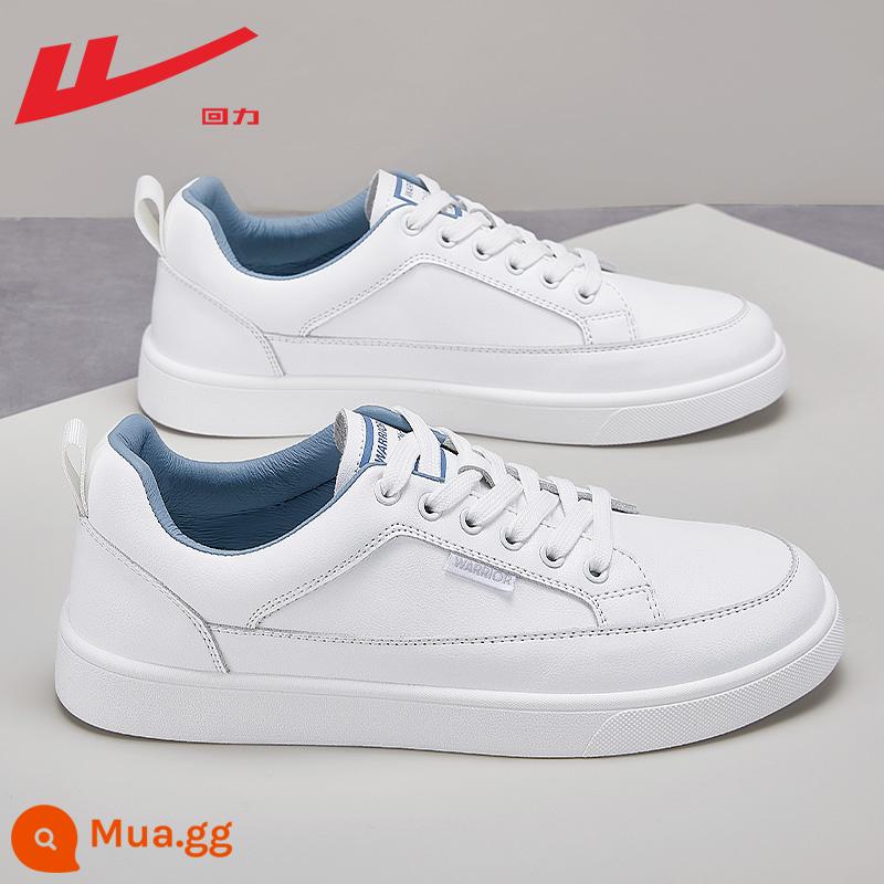 Giày nữ pull back giày trắng nữ 2023 mới mùa thu giày trắng nữ thể thao đa năng giày sneaker nữ mẫu - Màu xanh lam [Nâng cấp da] Làm sẵn