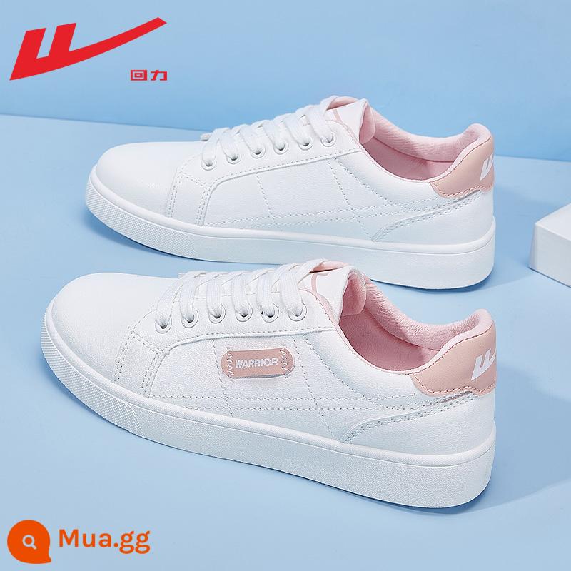 Giày nữ pull back giày trắng nữ 2023 mới mùa thu giày trắng nữ thể thao đa năng giày sneaker nữ mẫu - Bột màu trắng [mẫu da không thấm nước] làm sẵn