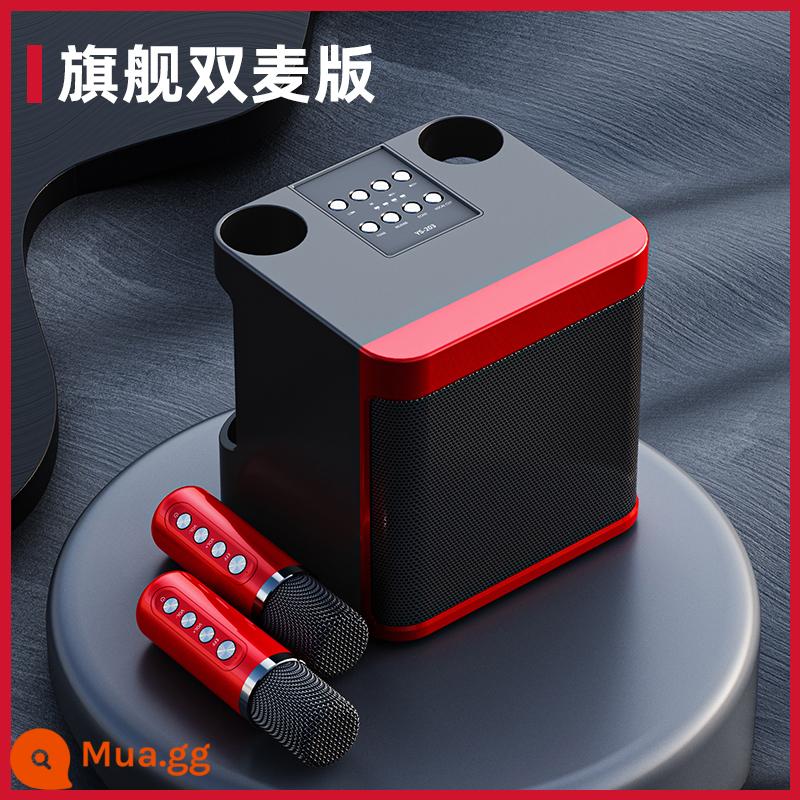 Bộ Âm Thanh Gia Đình KTV KaraokeAll Home K Song Micro Không Dây Bluetooth Micro Hát Hát Trọn Bộ - Micro kép [đỏ] √ Đi kèm chức năng card âm thanh★