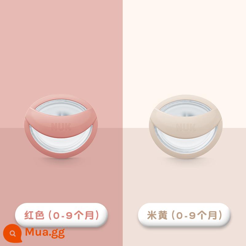 Đức NUK sơ sinh đầy đủ núm vú giả silicone cho bé ngủ loại mô phỏng sữa mẹ silicone 2 gói - MommyFeel 2 gói đỏ và vàng (0-9 tháng) Sản phẩm mới 2023