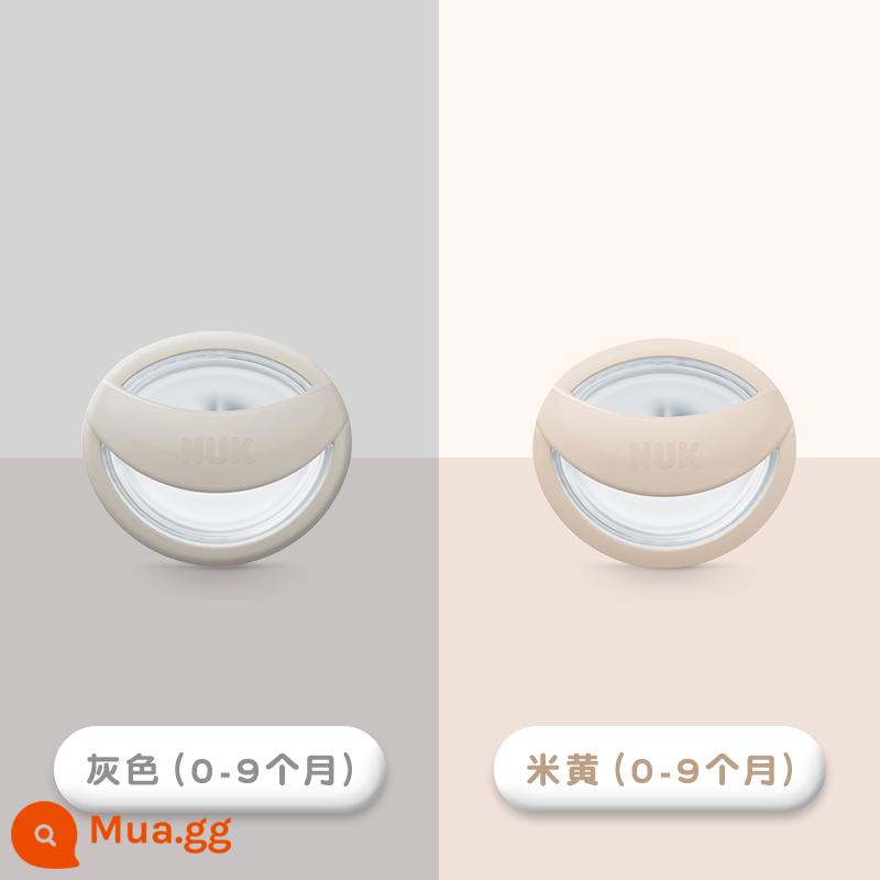 Đức NUK sơ sinh đầy đủ núm vú giả silicone cho bé ngủ loại mô phỏng sữa mẹ silicone 2 gói - Gói 2 MommyFeel Grey (0-9 tháng) Sản phẩm mới 2023