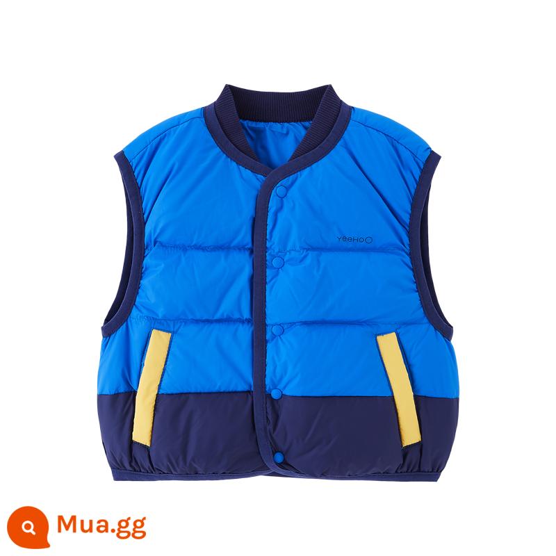 [Thông quan đặc biệt] Áo khoác Yingshi Down Jacket Áo khoác trùm đầu mùa đông Áo đi chơi dày ấm áp cho bé trai và bé gái - Màu xanh điện YRWHJ31176A