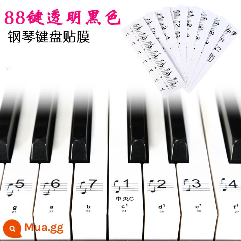 Miếng dán bàn phím điện tử piano trong suốt ký hiệu phiên âm 88 phím 61 54 phím tự học bài kiểm tra nhân viên tự học - Bàn phím trong suốt 88 phím không có nhãn dán bàn phím màu đen