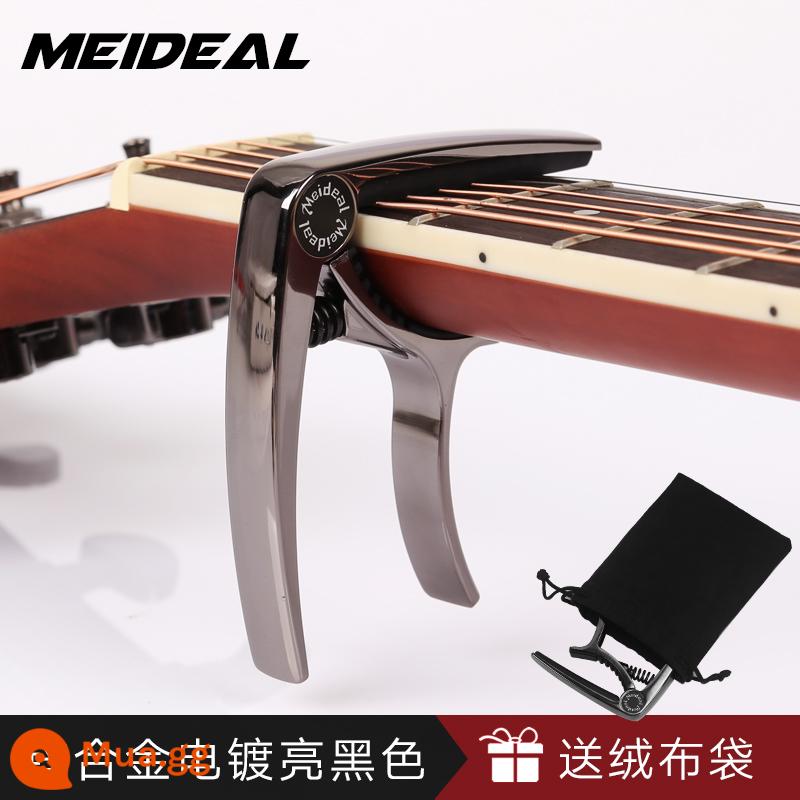 Cao cấp khắc dân gian đàn guitar chuyển vị clip kép ukulele đổi chỉnh clip chuyển vị phụ kiện đàn guitar - [Khuyến nghị] Capo kim loại đen sáng mạ điện MC10 [túi nhung miễn phí]