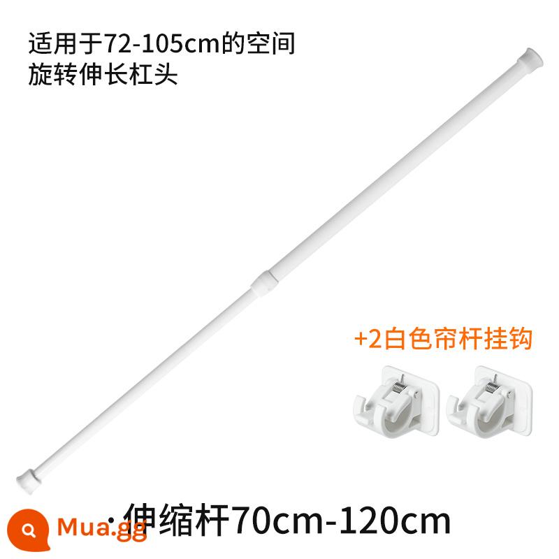 Giá đỡ thanh treo rèm không cần đục lỗ thanh kẹp thanh chéo thanh treo rèm cửa kẹp treo móc giá đỡ thanh kẹp kính thiên văn - Móc treo rèm trắng 2 gói + 1 thanh treo rèm 70cm-120cm