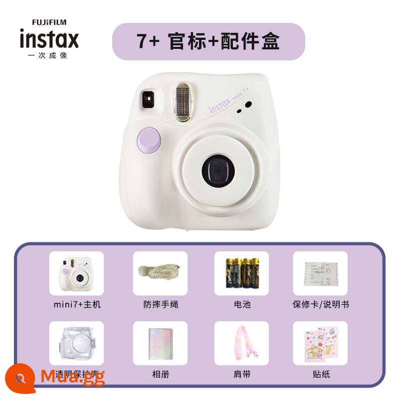 Máy ảnh Fuji Li Polaroid mini7+ chụp ảnh một lần Bộ máy ảnh nâng cấp 7s/7C gửi giấy ảnh Polaroid - trắng 7+ trắng