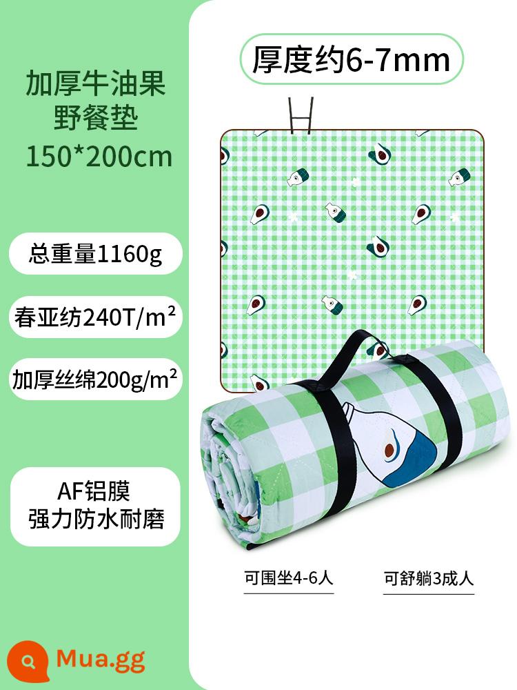 Dày dã ngoại thảm chống ẩm thảm dã ngoại ngồi đi chơi ngoài trời mùa xuân đi chơi bãi cỏ thảm di động lều thảm cắm trại - Loại dày (màu xanh bơ) 1,5*2m (0 mùi) có thể ngồi được khoảng 4-6 người