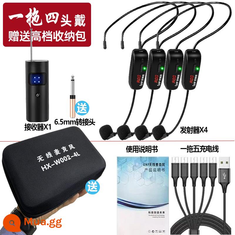 Một kéo bốn micro không dây UHF gắn trên đầu tai nghe bộ khuếch đại công suất âm thanh biểu diễn sân khấu micro hát karaoke ngoài trời - Model bốn đầu (bảo hành 1 năm). Thêm vào mục yêu thích và mua để được ưu tiên giao hàng.