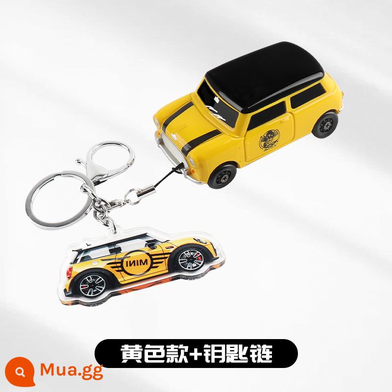 Thích hợp cho BMWmini mini cooper mô hình xe ô tô vỏ chìa khóa móc chìa khóa sửa đổi vỏ cô gái cá tính - Mẫu màu vàng + móc khóa mili lớn