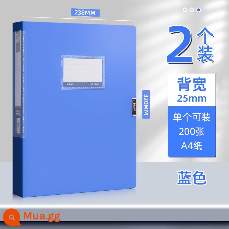 10 cái hộp hồ sơ nhựa Chenguang A4 hộp đựng hồ sơ hộp đựng hồ sơ hộp chứng từ tài chính hộp hồ sơ cán bộ nhân sự hộp thông tin xây dựng đảng hộp đựng hồ sơ hộp đựng chứng chỉ bộ sưu tập giấy chứng nhận sổ sách vật tư văn phòng - [Có thể gập lại | Tiết kiệm không gian] 2 gói/màu xanh đậm/2,5cm