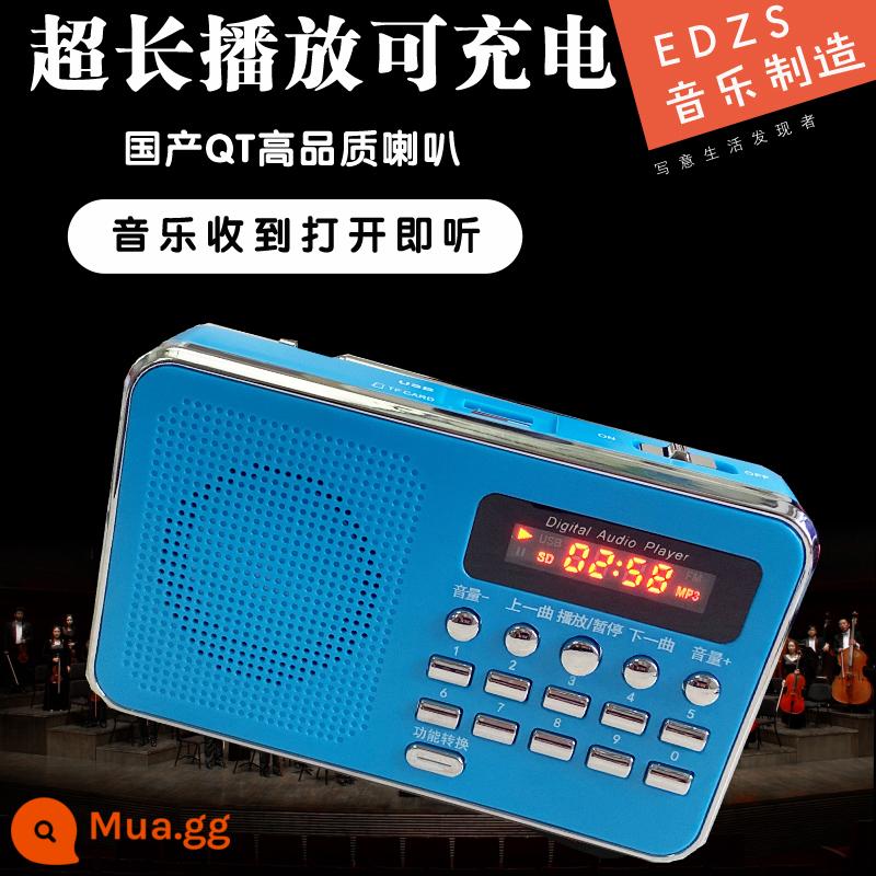 Máy nghe nhạc mp3 nhạc già di động bên ngoài thơ âm thanh và số bài đọc sạc radio e - Màu xanh (phiên bản hát)