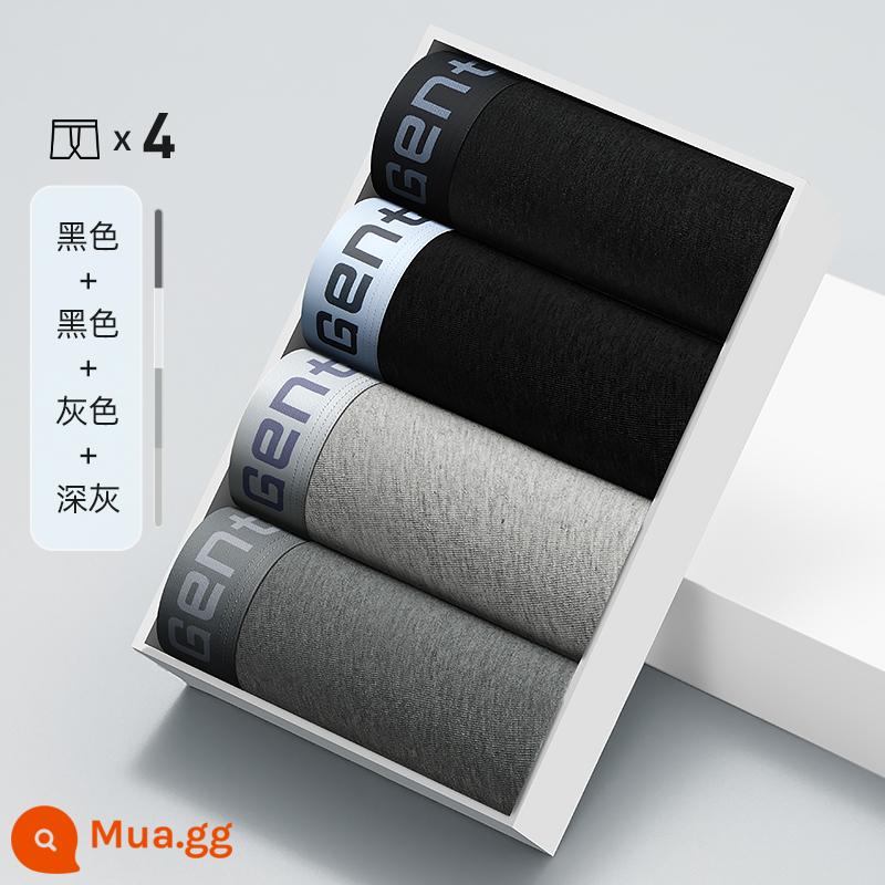 Quần Lót Nam Phong Cách Cotton Nam Vô Trùng Quần Boxer Thể Thao Thoải Mái Trẻ Trung Rời Kích Thước Lớn Quần Lót Boxer - 4 gói-BJR135020A [Kháng khuẩn cấp AAA]