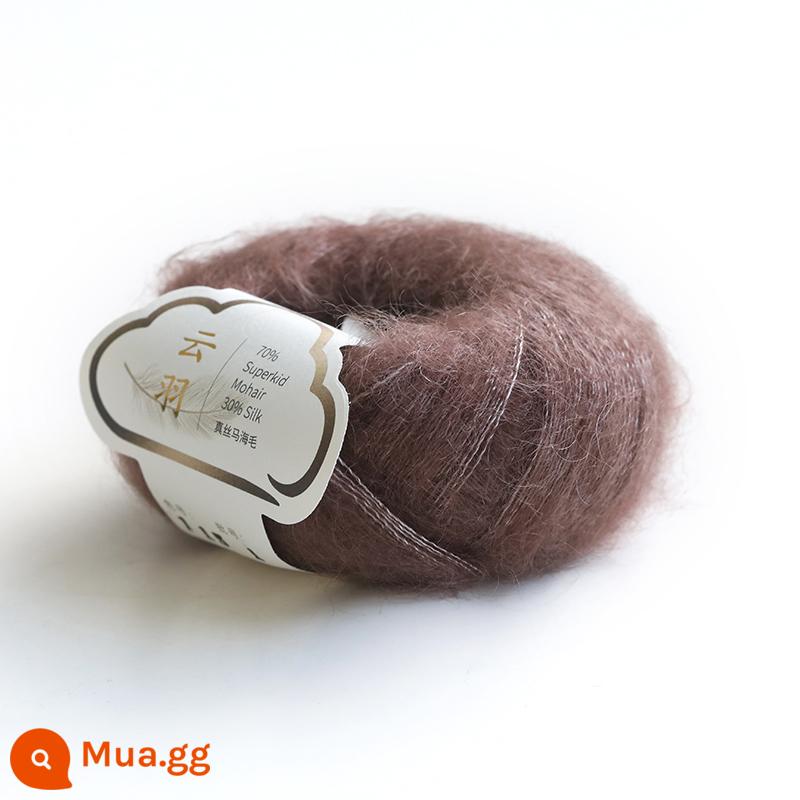 [Yunyu] lụa mohair len 70 mohair trẻ Nam Phi 30 sợi len dệt kim thủ công bằng tay - 115 Trầm Hương