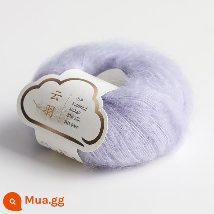 [Yunyu] lụa mohair len 70 mohair trẻ Nam Phi 30 sợi len dệt kim thủ công bằng tay - 113 khói tím